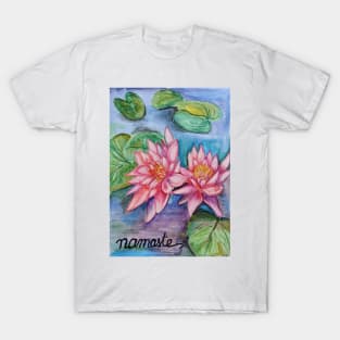 Namaste lotus flower in watercolors T-Shirt